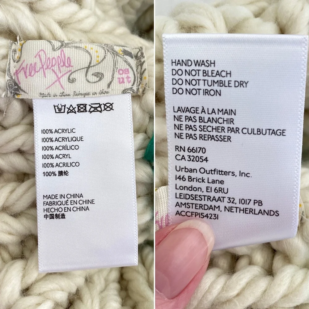 NEW Free People Tide Stripe Knit Pom Beanie Ivory